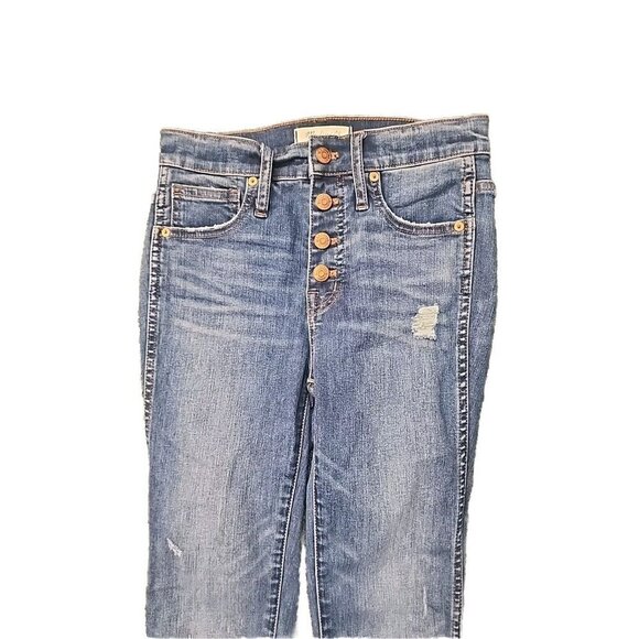 Madewell Skinny Jeans Distressed 10” High Rise Medium Rinse Women's 25 - Picture 3 of 14